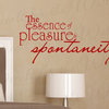 Wall Decal Quote Sticker Vinyl Art The Essence of Pleasure Be Spontaneous J25