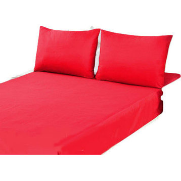 Tache 3-Piece Bed Sheet Set Red, Fitted Sheet, King