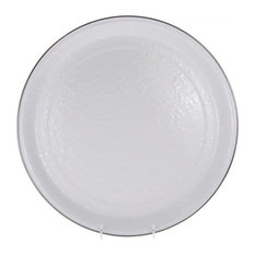 WW01 White on White Pattern, Enamelware Large Serving Tray