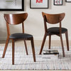 Sumner Faux Leather and Walnut Brown Dining Chair, Set of 2