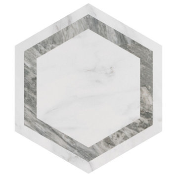 BioTech Hex Venato Deco Grey Porcelain Floor and Wall Tile