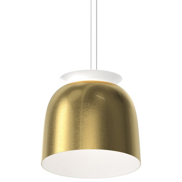 Belle Flare LED Bell Pendant, Brass, Medium