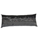 Beyond Cushions - Modern Philadelphia Skyline outdoor cushion in Gray - Exquisitely Embroidered skyline on polyester, lumbar sized cushions with whimsical touches and rich detail will complement any modern or classic decor