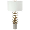 Evangeline 1 Light Table Lamp, Gold and White