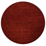 Get My Rugs LLC - Hand Knotted Loom Wool 8'x8' Round Area Rug Solid Dark Red - Clear the goof ups from your home makeover ideas with this Hand Knotted Loom wool rug which depict the true luxury and soberness in the fashionable Dark red color. The astonishing look of this rug is well admired by its neatly done Solid pattern. More to it, this rug is designed in all size to ensure that the cleaning of this rug is not going to give you a headache.
