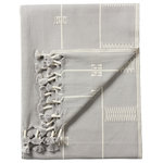 Jaipur Living - Jaipur Living Lunjgiu Tribal Light Gray/Cream Throw 42"X72" - Handmade by weavers in Nagaland, India, the Nagaland collection showcases the traditional loin-loom techniques of the indigenous tribes of the region. The artisan-made Lunjgiu throw effortlessly combines heritage-rich tribal stripe pattern with a versatile, contemporary light gray and cream colorway for a stunning statement in any space. Crafted of soft, finely woven cotton, this classic blanket brings the global art of Naga textiles to the modern home.