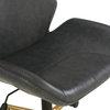 Reseda Office Chair, Black Faux Leather With Gold Base