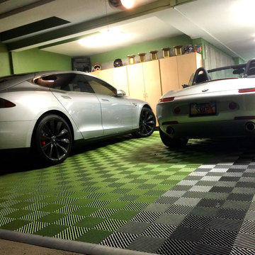 Cool Home Garage with RaceDeck Flooring -