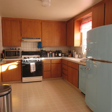 A retro Inspired Big Chill featuring a Big Chill Fridge and Dishwasher!