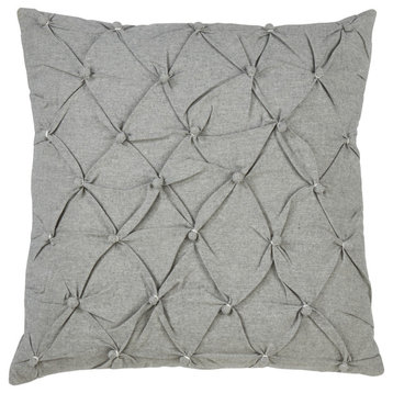 Down Filled Pintucked Button Throw Pillow