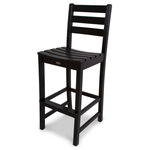 Polywood - Trex Outdoor Furniture Monterey Bay Bar Side Chair, Charcoal Black - Your guests are going to enjoy those outdoor get-togethers so much more when seated in the Trex Outdoor Furniture Monterey Bay Bar Side Chair. Its ideal with one of the Monterey Bay bar tables or when pulled up to your own built-in bar. Designed to coordinate with your Trex deck, this chair is available in a variety of colors that are both attractive and fade resistant. Its made with solid HDPE lumber so you dont have to worry about it rotting, cracking or splintering. Its also extremely low-maintenance as it never requires painting or staining and it resists weather, food and beverage stains, and environmental stresses. And since its backed by a 20-year warranty, you can rest assured this chair will last and look good for years to come.