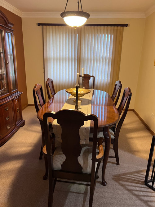 suggestions on how to update a traditional cherry dining room.