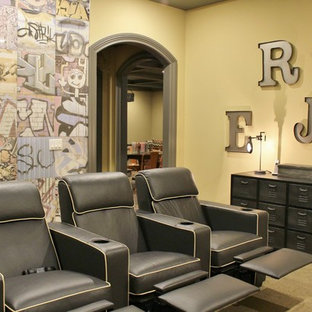 Inspiration for a bohemian basement in New York.