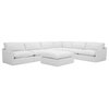 Nells Transitional White Fabric Sectional Sofa