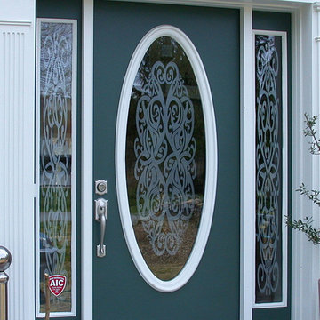 Modern Art on Glass Door & Side Lights