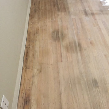 DURING: SANDING BACK TO RAW WOOD