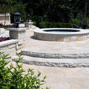 Swimming Pool with Separate Elevated Hot Tub