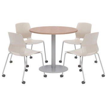 Olio Designs Cherry Round 42in Lola Dining Set - Moon Caster Chairs