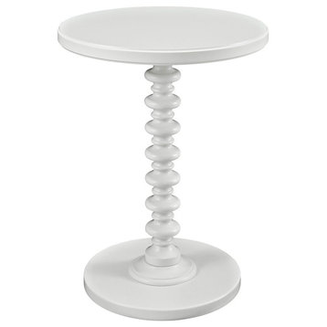 Modern Trendy Round Spindle Table, White