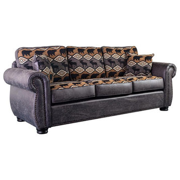 Hawthorne Collections Chenille Weave Fabric Sofa - Gray