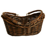 Wald Imports - 13.5" Dark Willow Basket - Complete your room with one of our wonderful decorative accents. Put the finishing touches to your home decor with this beautiful decorative piece. 13.5- Dark Willow Basket. Dark Stained Willow Basket With Folding Handles. Size: 13.5" X 9.25" X 4.25"H, 6" Oah.