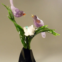 &ldquo;SPRING SONG&rdquo;- Amethyst Birds  SOLD - Sculptures