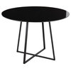 Cosmo 43" Dining Table, Black Metal, Black Wood