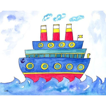 Oceanliner, Ready To Hang Canvas Kid's Wall Decor, 11 X 14
