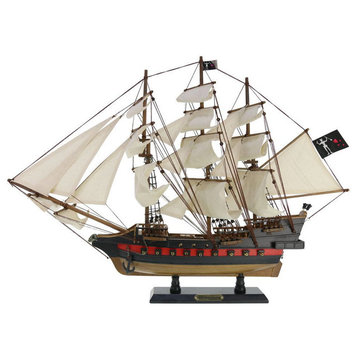 Wooden Blackbeard's Queen Anne's Revenge White Sails Limited Model Pirate Ship