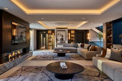 Photo of a contemporary living room in Cheshire.