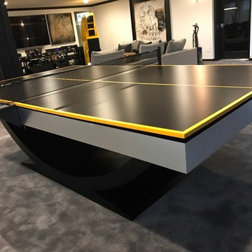Man Cave with a Custom Modern Ping Pong Table
