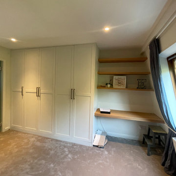 Shaker wardrobe and floating desk