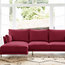 Eleanor Chaise Sofa, Magenta, 3-Seater, Left Hand Facing