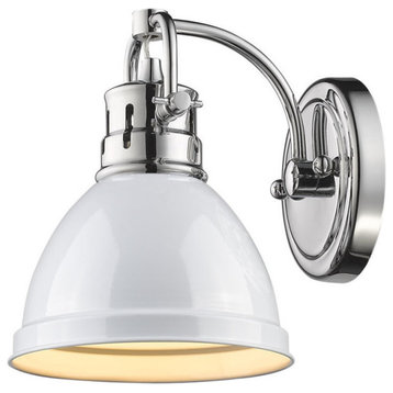 Golden Duncan 1-Light Bath Vanity Light 3602-BA1 CH-WH, Chrome