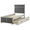 Orchest Twin Bed With Storage, Gray PU and Gray