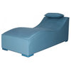 63" Long Quarantino Lounge Aluminum Base Mineral Blue Sunbrella Upholstery