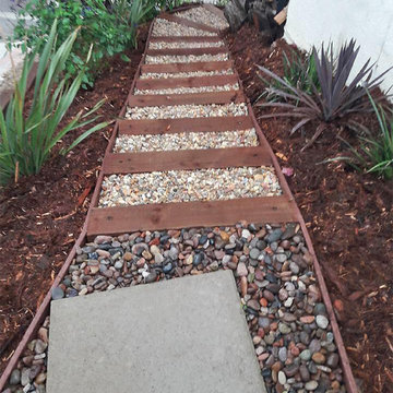 Railroad Tie & Gravel Stairs