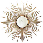 TWOS COMPANY - Large Sunburst Gold Mirror - This stunning antiqued gold wall mirror will bring an instant touch of glamour to any room .
