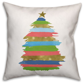 Colorful Christmas Tree 16x16 Spun Poly Pillow
