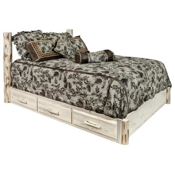 Montana Woodworks Storage Solid Wood California King Platform Bed in Natural