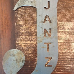 Raw metal sign with cut out name 18" - Metal Wall Art