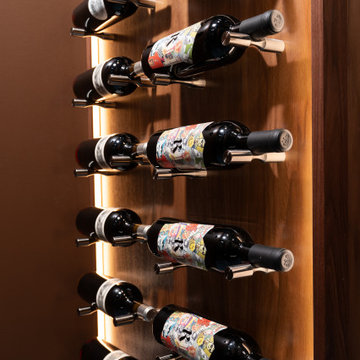 Luxury Wine Cellar with Custom Walnut Wine Racks | Deerfield, IL