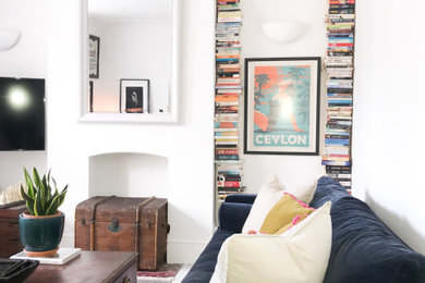 Example of a mid-sized eclectic living room design in London