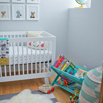 Finn's Aqua, Grey, and Gold Nursery