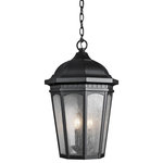 Kichler - Kichler 9539BKT Three Light Outdoor Pendant, Textured Black Finish - Uncluttered and traditional, this 3 light outdoor hanging pendant from the Courtyard(TM) collection adds the warmth of a secluded terrace to any patio or porch. Featuring a Textured Black finish and Clear Seedy Glass, this design will elevate and enhance any space. Bulbs Not Included, Number of Bulbs: 3, Max Wattage: 60.00, Bulb Type: B