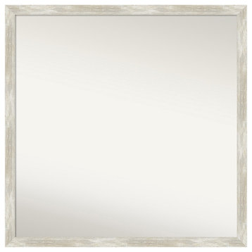Crackled Metallic Narrow Non-Beveled Wall Mirror 28x28 in.