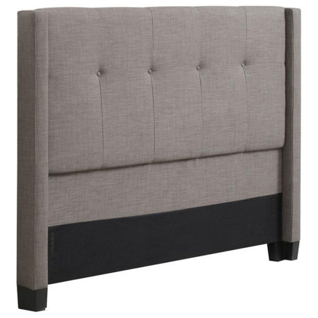 Madeleine Wingback Upholstered Headboard in Dolphin Linen