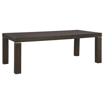 Ashley Furniture Hyndell Extendable Dining Table in Dark Brown