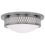 Livex Lighting - Livex Lighting 7353-91 Westfield - Three Light Flush Mount - Shade Included.Westfield Three Ligh Brushed Nickel Hand  *UL Approved: YES Energy Star Qualified: n/a ADA Certified: n/a  *Number of Lights: Lamp: 3-*Wattage:60w Medium Base bulb(s) *Bulb Included:No *Bulb Type:Medium Base *Finish Type:Brushed Nickel