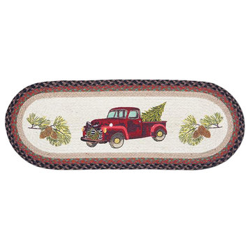Christmas Truck Oval Patch Runner 13"x36"